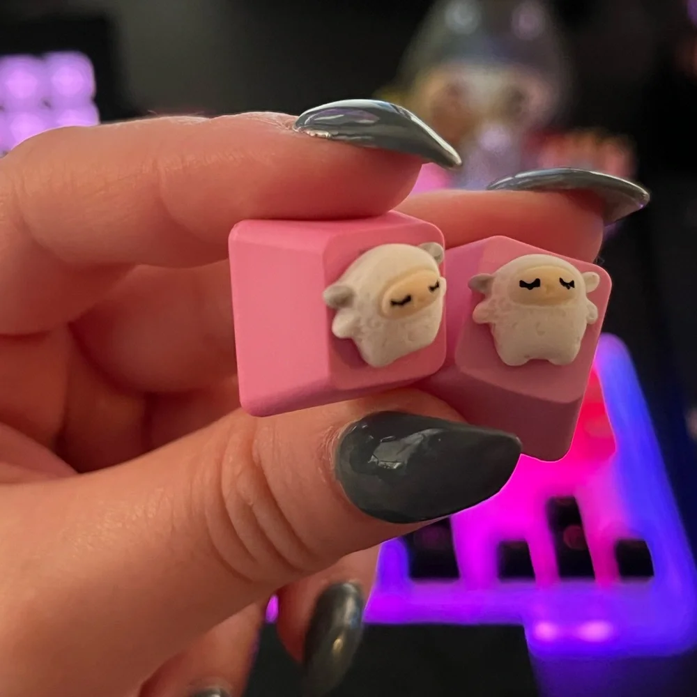 Cute Pink Sheep Artisan Keycap, for OEM Mechanical Keyboard